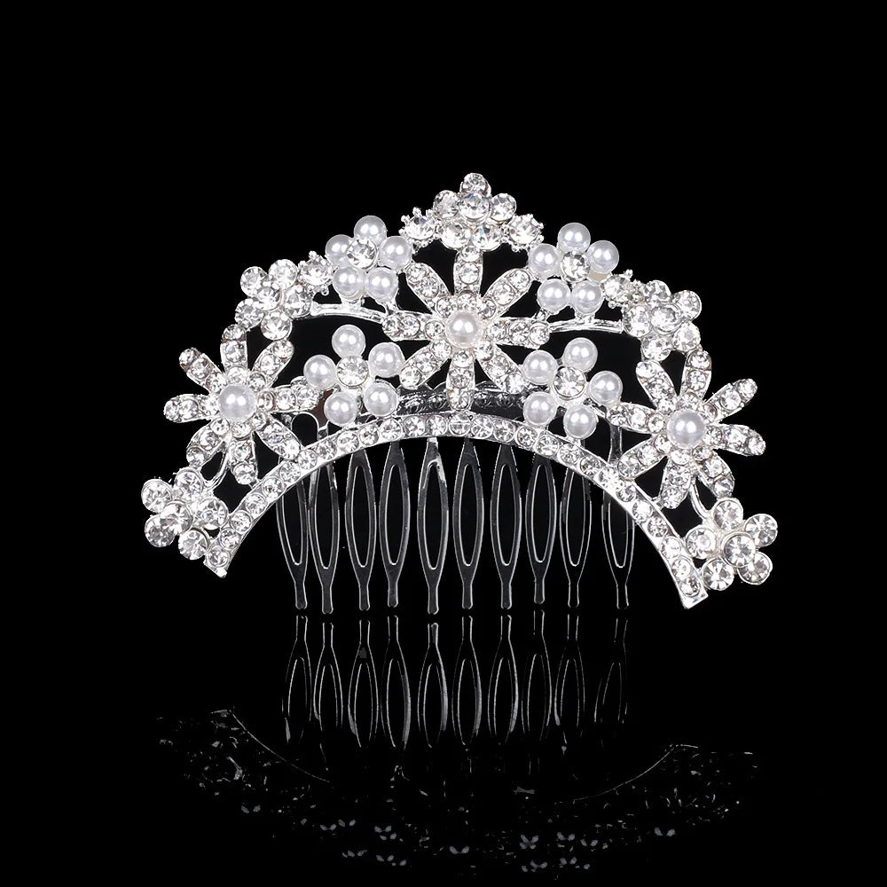 New Fashion Silver Plated Rhinestone Pearl Hair Comb Wedding Bridal