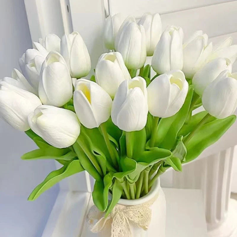 10Pcs Tulip Flowers Artificial Tulip Bouquet PE Foam Flower