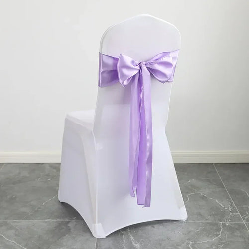 10/50pcs Satin Chair Bow Sashes Wedding Chair Knot Ribbon