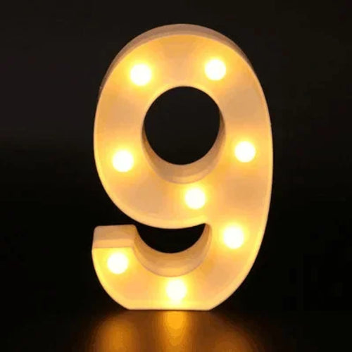 Alphabet Letter LED Lights Luminous Number Lamp Decor