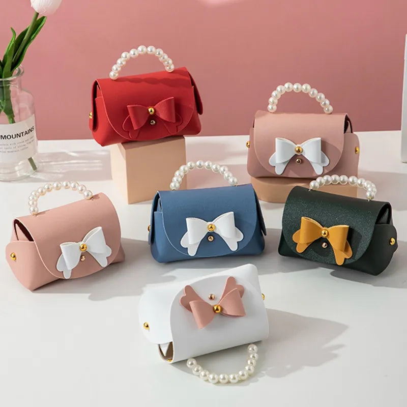 5 or 10pcs Faux Leather Wedding Gifts Mini Bag for Guest Souvenirs