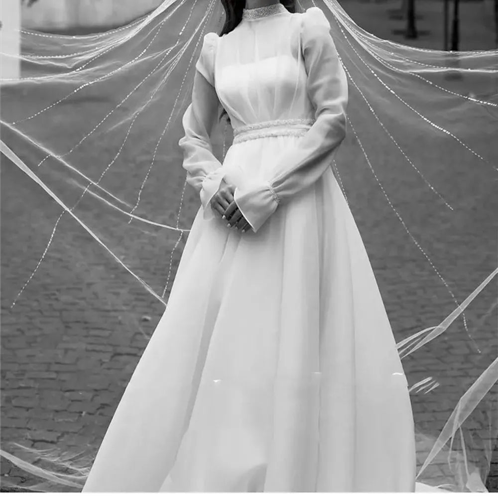 Darla Winter Wedding Dress 2023 Modest Long Sleeve Vestidos De