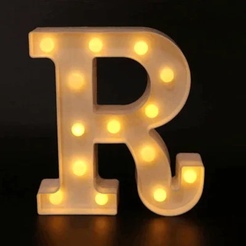 Alphabet Letter LED Lights Luminous Number Lamp Decor