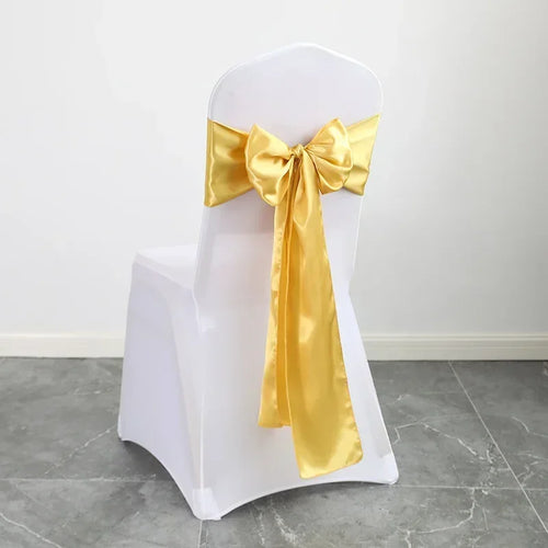 10/50pcs Satin Chair Bow Sashes Wedding Chair Knot Ribbon