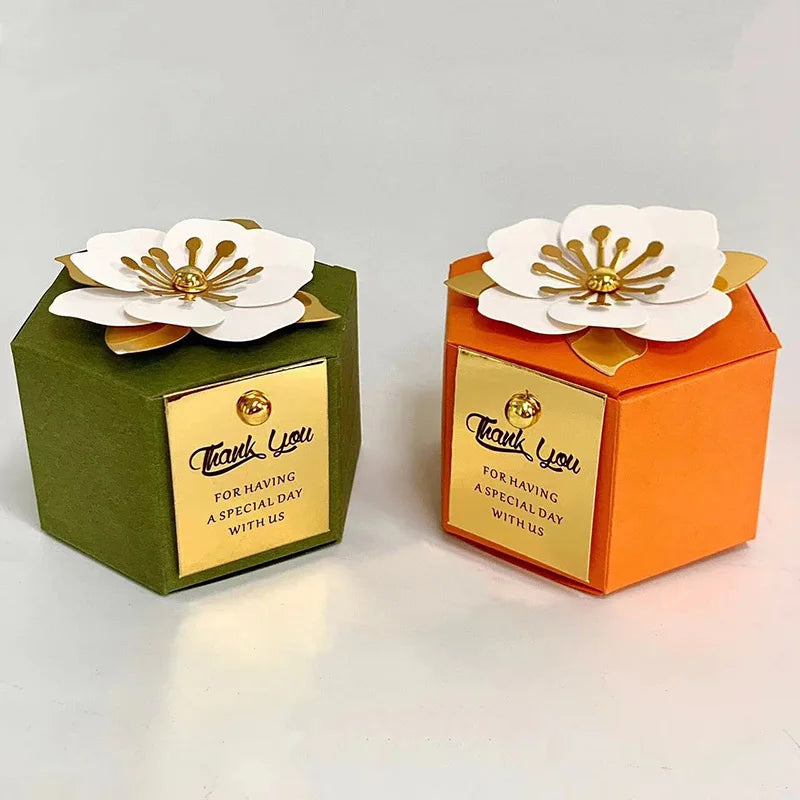 10Pcs New Creative European Candy Box Wedding Gift Flower Favor Box