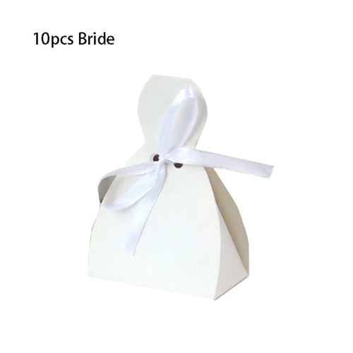 10 pcs/lot Bride And Groom Wedding Candy Box Dresses Favor Gifts Boxes