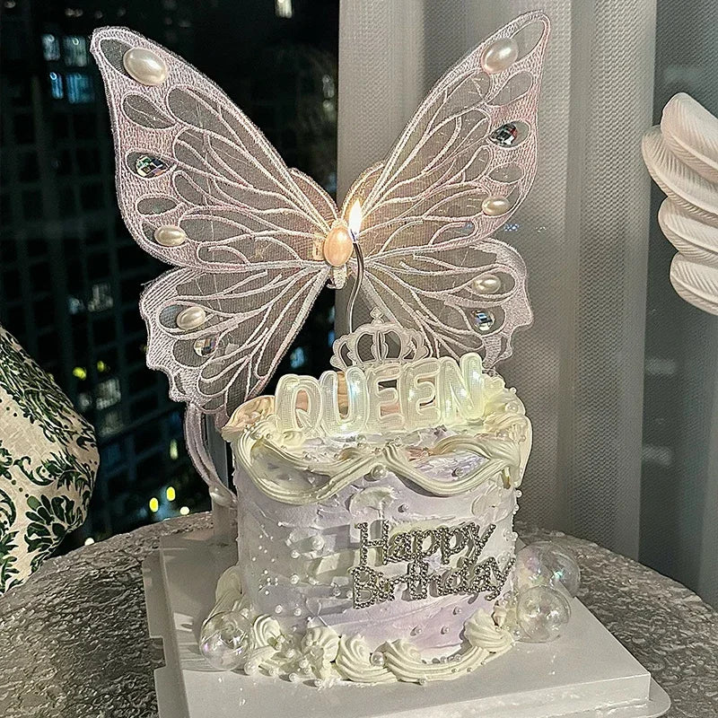 Tiered Spring Butterfly Flower Cake Display Stand Happy Birthday