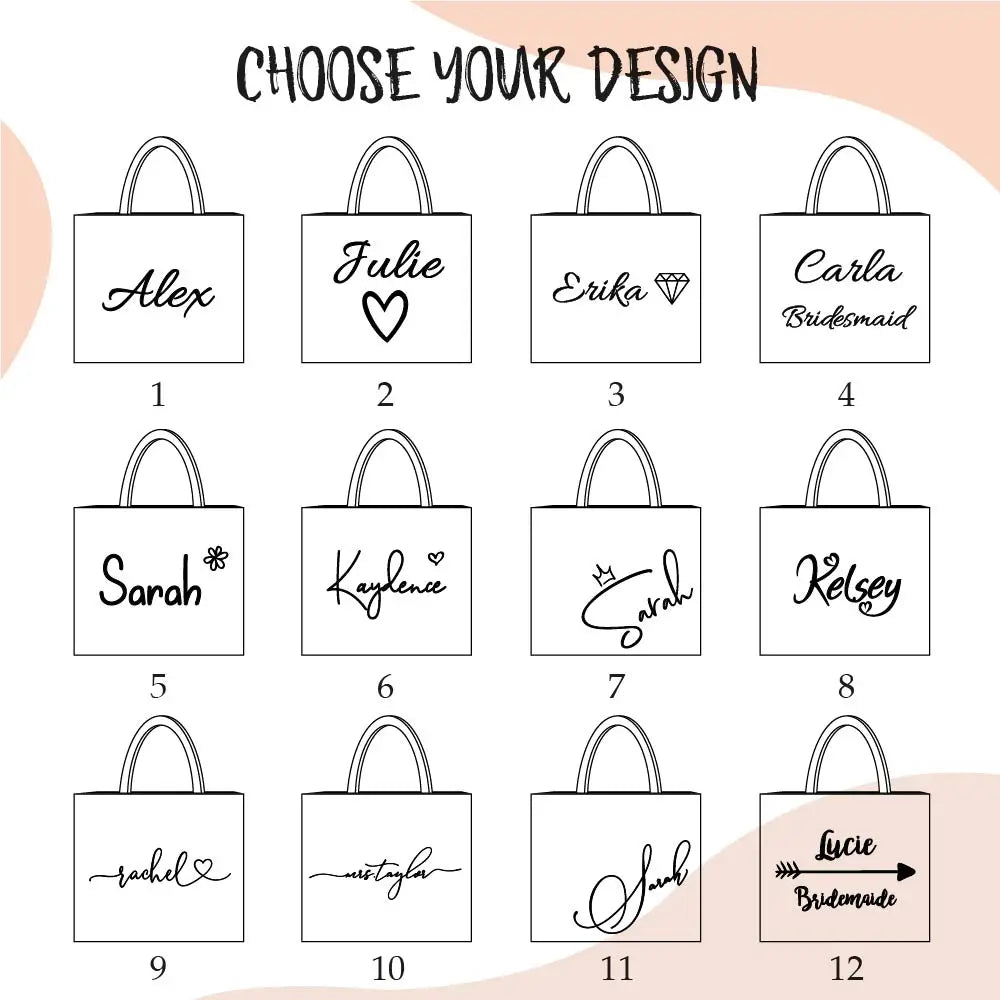 Personalized Packaging Bag Bridal Party Gifts Pink Tote Bags Package