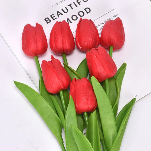 10Pcs Tulip Flowers Artificial Tulip Bouquet PE Foam Flower