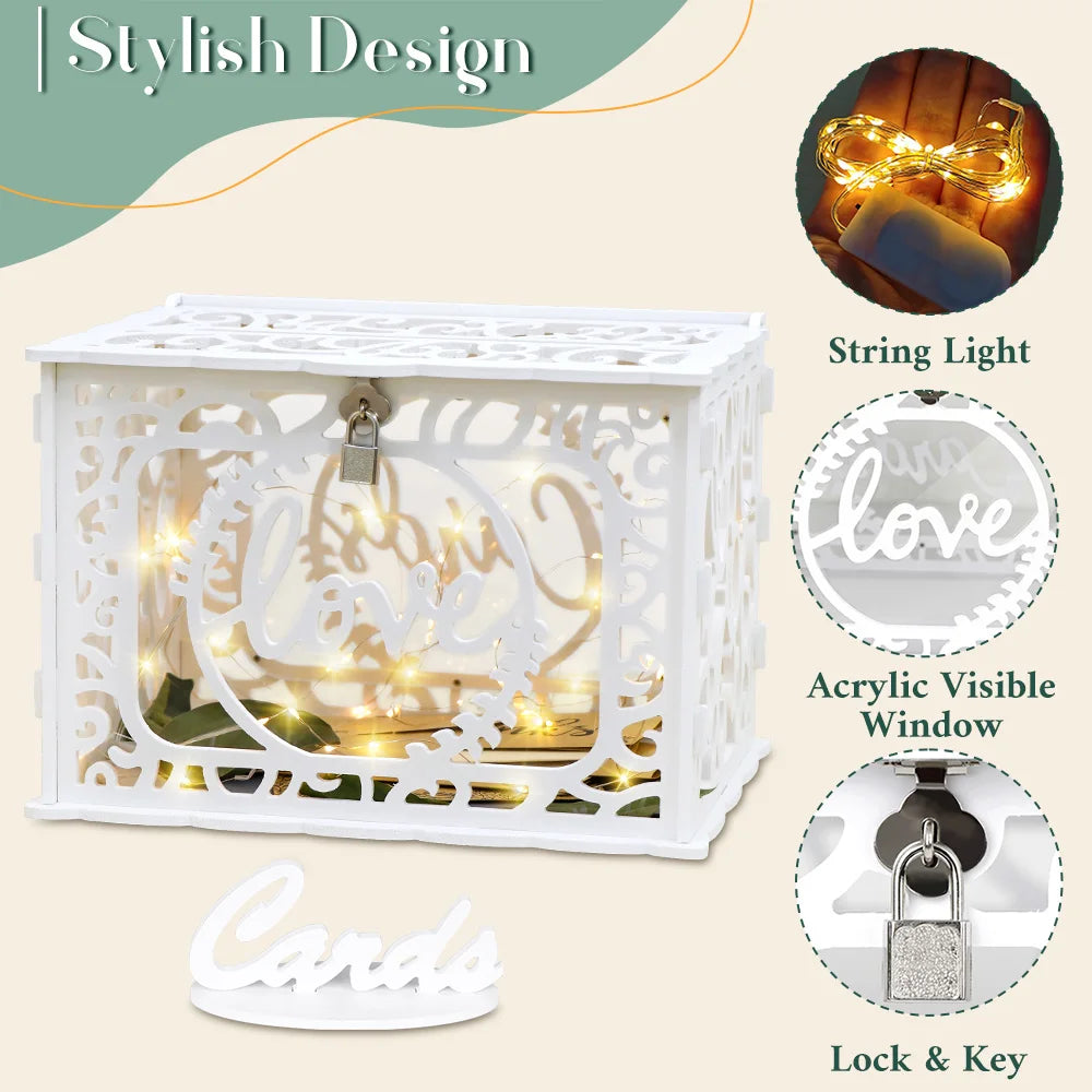 Our Wedding Card Box with Lock Card