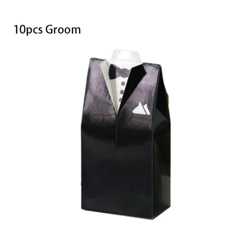 10 pcs/lot Bride And Groom Wedding Candy Box Dresses Favor Gifts Boxes