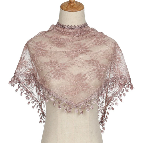 Elegant Lace Triangle Hollow Tassel Scarves