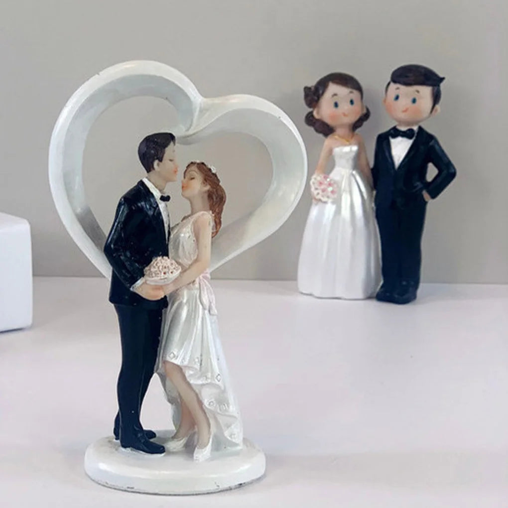 Cake Toppers Dolls Bride and Groom Figurines Funny Wedding Cake