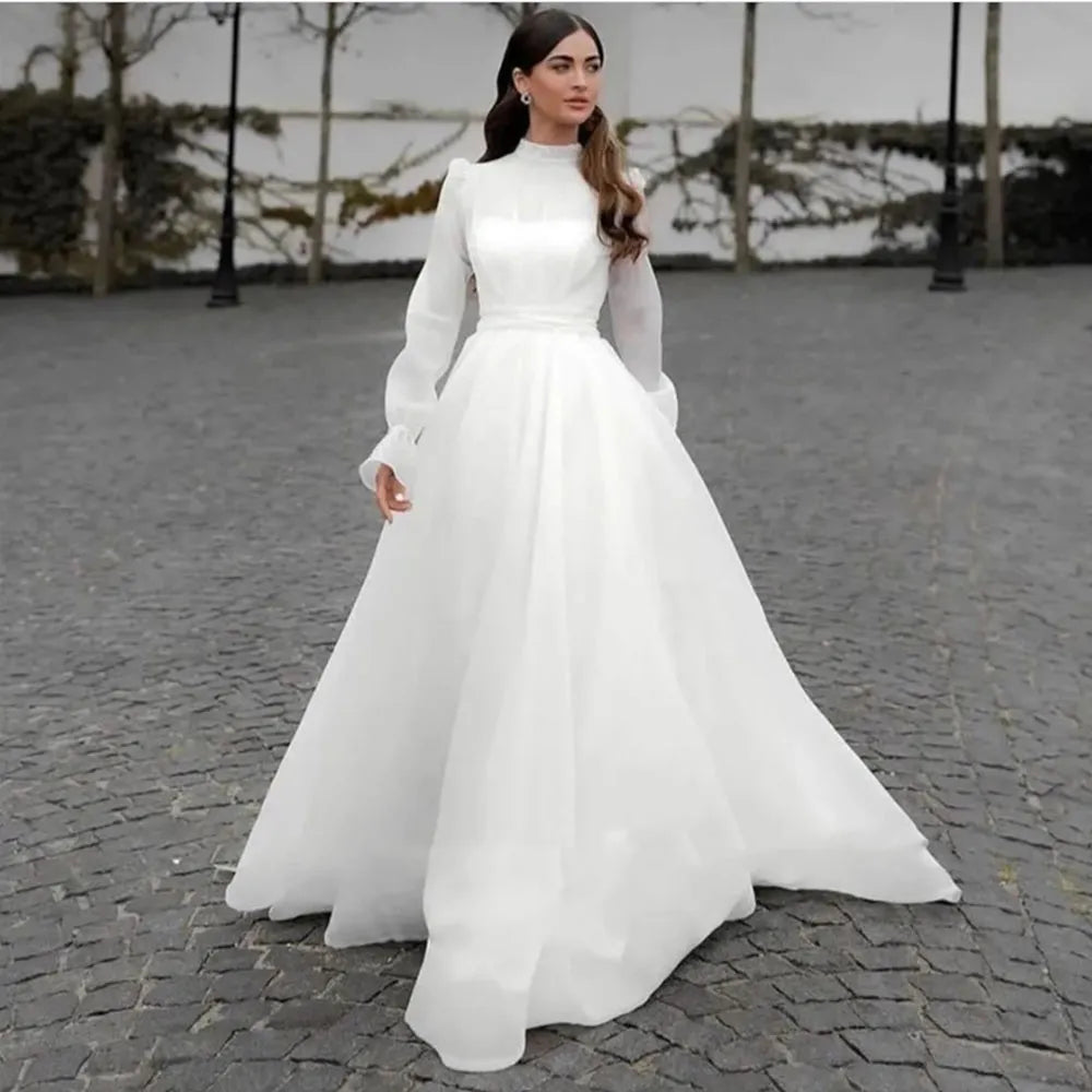 Darla Winter Wedding Dress 2023 Modest Long Sleeve Vestidos De