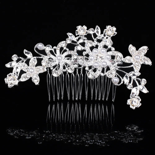 New Fashion Silver Plated Rhinestone Pearl Hair Comb Wedding Bridal