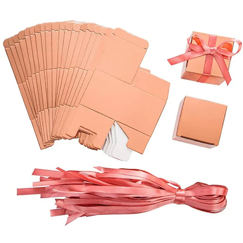 New Rose Gold Square Shape Gift Candy Boxes