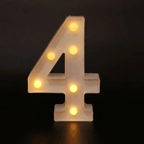 Alphabet Letter LED Lights Luminous Number Lamp Decor