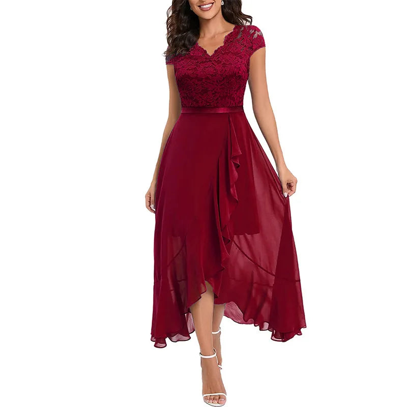 Bridesmaid Dresses Ruffles Chiffon Ankle Length