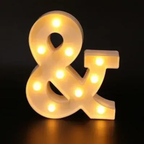 Alphabet Letter LED Lights Luminous Number Lamp Decor