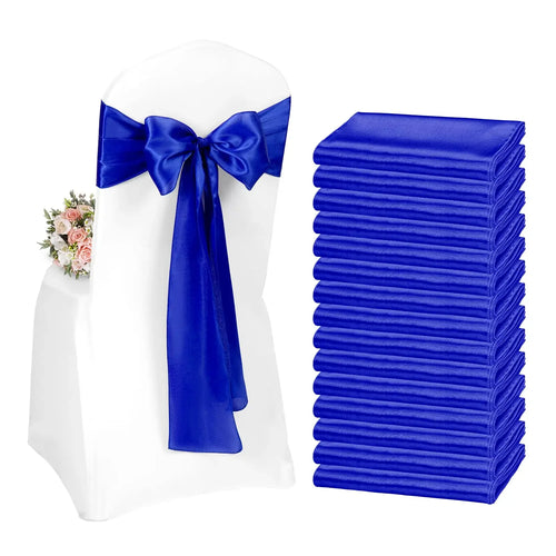 10/50pcs Satin Chair Bow Sashes Wedding Chair Knot Ribbon