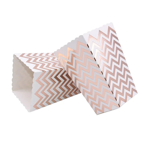 6Pcs Popcorn Box Gold Dot Wave Striped Pop Corn Candy Snack Boxes