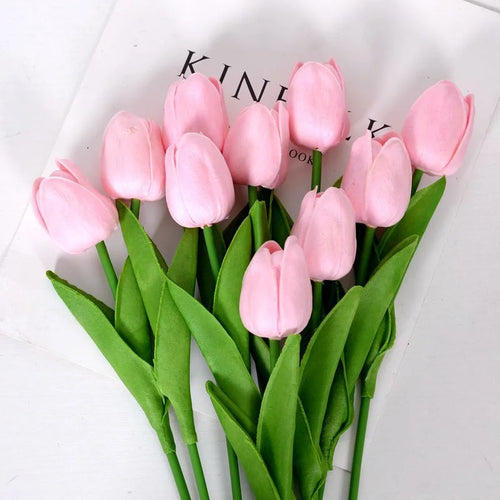 10Pcs Tulip Flowers Artificial Tulip Bouquet PE Foam Flower