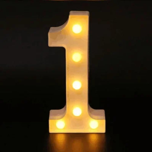 Alphabet Letter LED Lights Luminous Number Lamp Decor