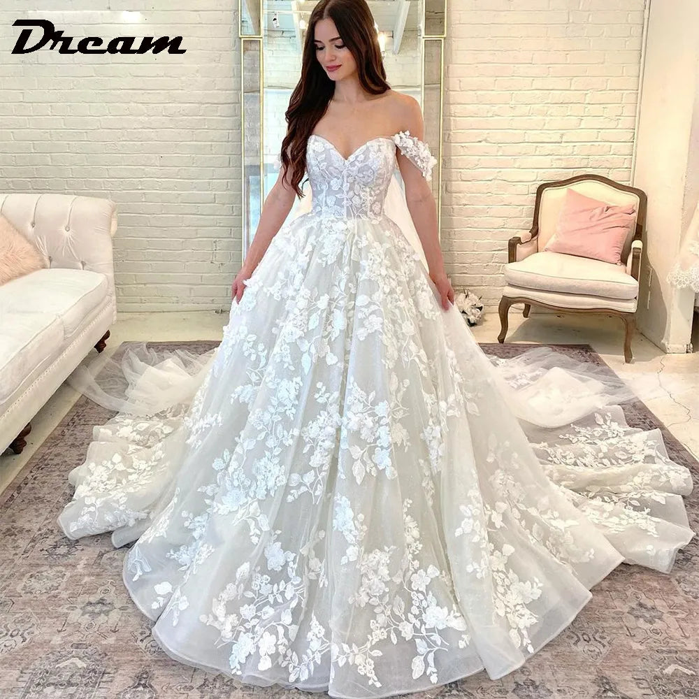 DREAM Princess Boho Off the Shoulder Wedding Dress