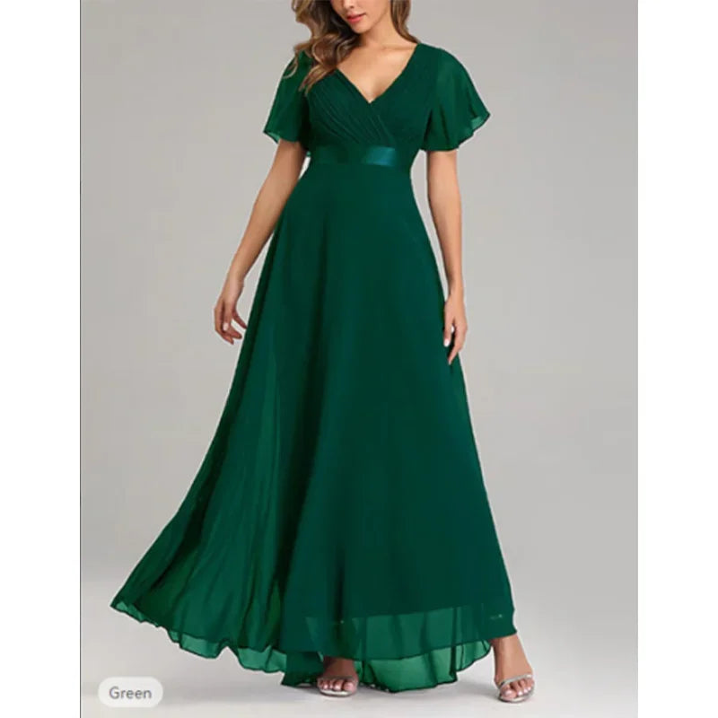 Plus Size Classic Mother of the Bride Dress A-Line V-neck Formal