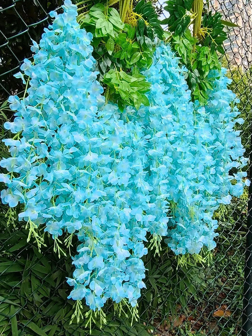 12pcs Artificial Flowers Hanging Wisteria Faux Flowers Garland Silk