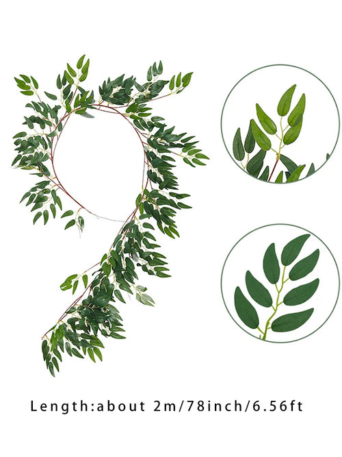 1pc Artificial Eucalyptus Leaves Greenery Garland Faux Plant Spring