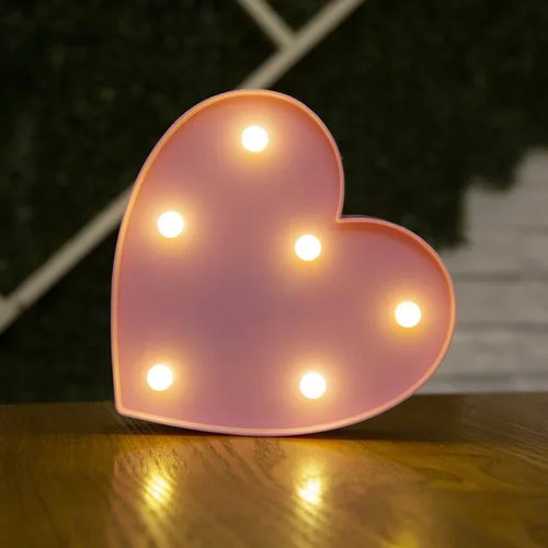 Alphabet Letter LED Lights Luminous Number Lamp Decor