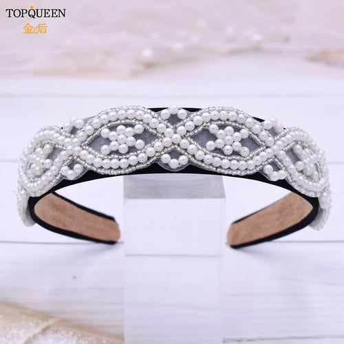 TOPQUEEN S353A Handmade Belts for Wedding Dress Pearls Decoration