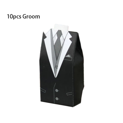 10 pcs/lot Bride And Groom Wedding Candy Box Dresses Favor Gifts Boxes