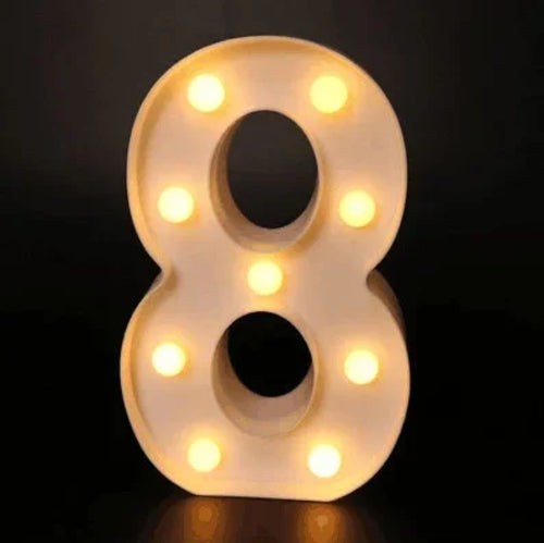 Alphabet Letter LED Lights Luminous Number Lamp Decor