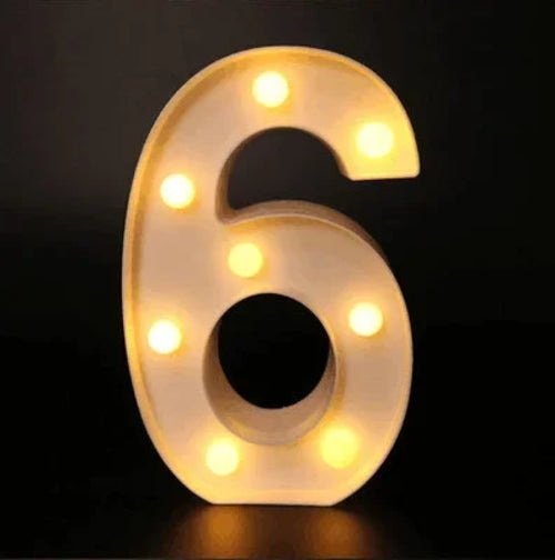 Alphabet Letter LED Lights Luminous Number Lamp Decor