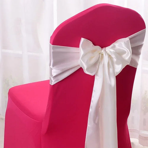 10/50pcs Satin Chair Bow Sashes Wedding Chair Knot Ribbon