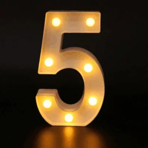 Alphabet Letter LED Lights Luminous Number Lamp Decor