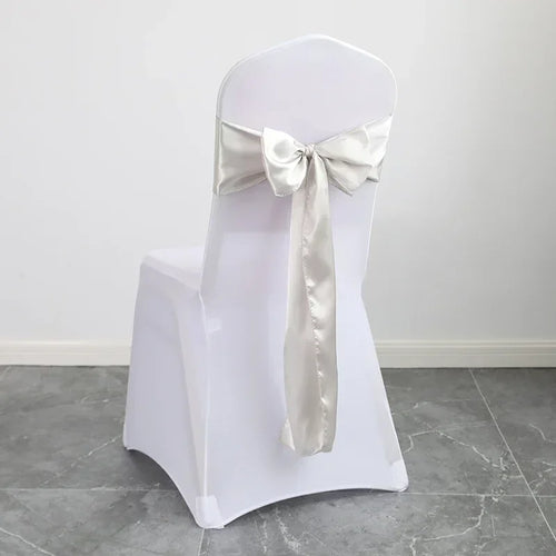 10/50pcs Satin Chair Bow Sashes Wedding Chair Knot Ribbon