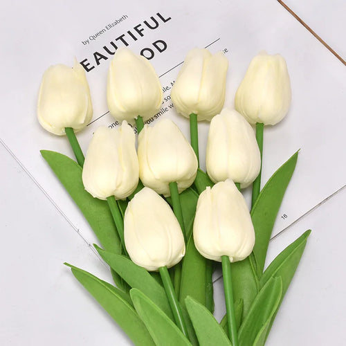 10Pcs Tulip Flowers Artificial Tulip Bouquet PE Foam Flower