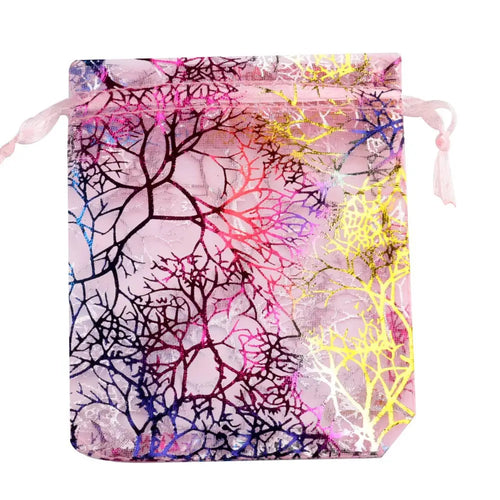 50pcs/Lot Drawable Colorful Tree Organza Favor Bags