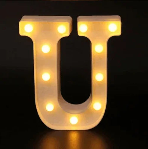 Alphabet Letter LED Lights Luminous Number Lamp Decor