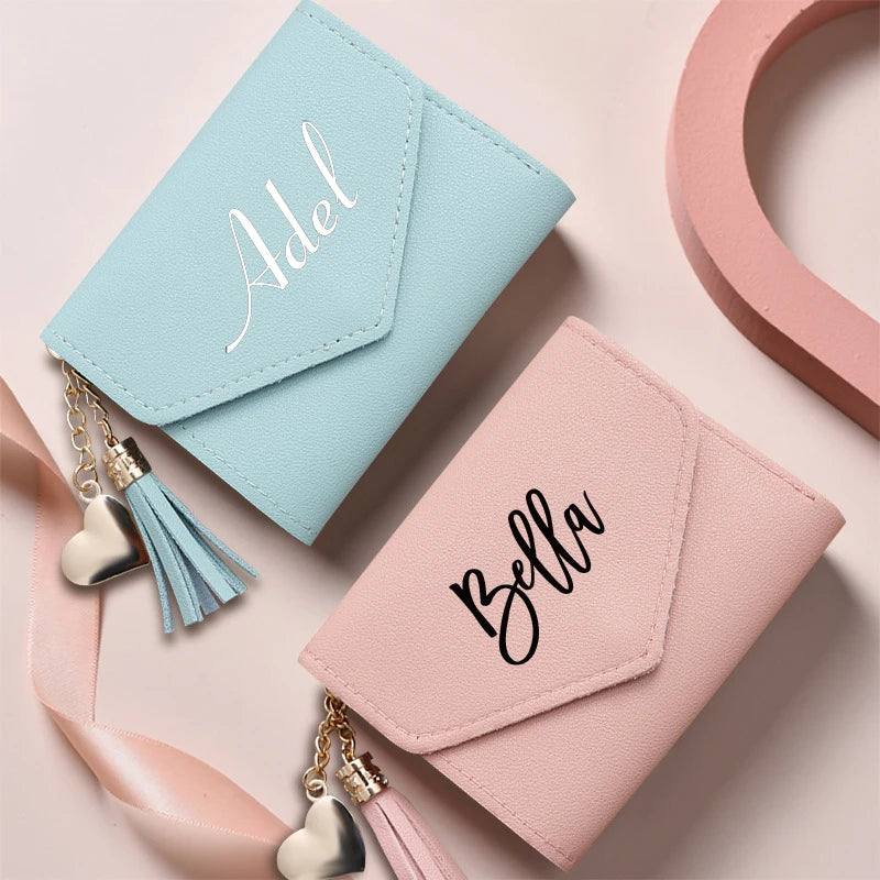 Personalized Women Leather Wallet Card Bag Bridesmaid Bridal Party