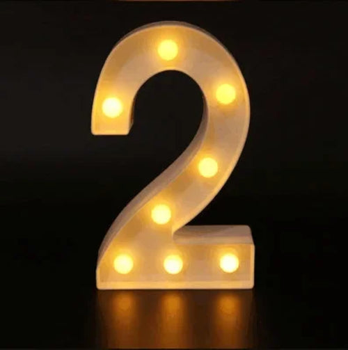 Alphabet Letter LED Lights Luminous Number Lamp Decor