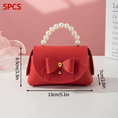 5 or 10pcs Faux Leather Wedding Gifts Mini Bag for Guest Souvenirs