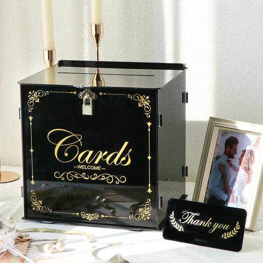 Acrylic Wedding Card Box Gift for Wedding Reception, DIY Wedding