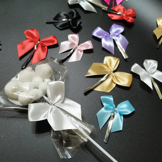 50 pieces 6cm Satin Ribbon Bows For Crafts Gift Knot Packaging Party