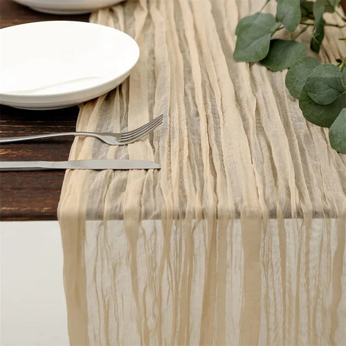 10pcs/set Cheese Cloth Gauze Table Runner Rustic Wedding Table Decor