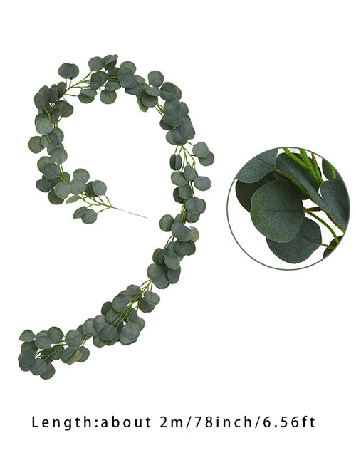 1pc Artificial Eucalyptus Leaves Greenery Garland Faux Plant Spring