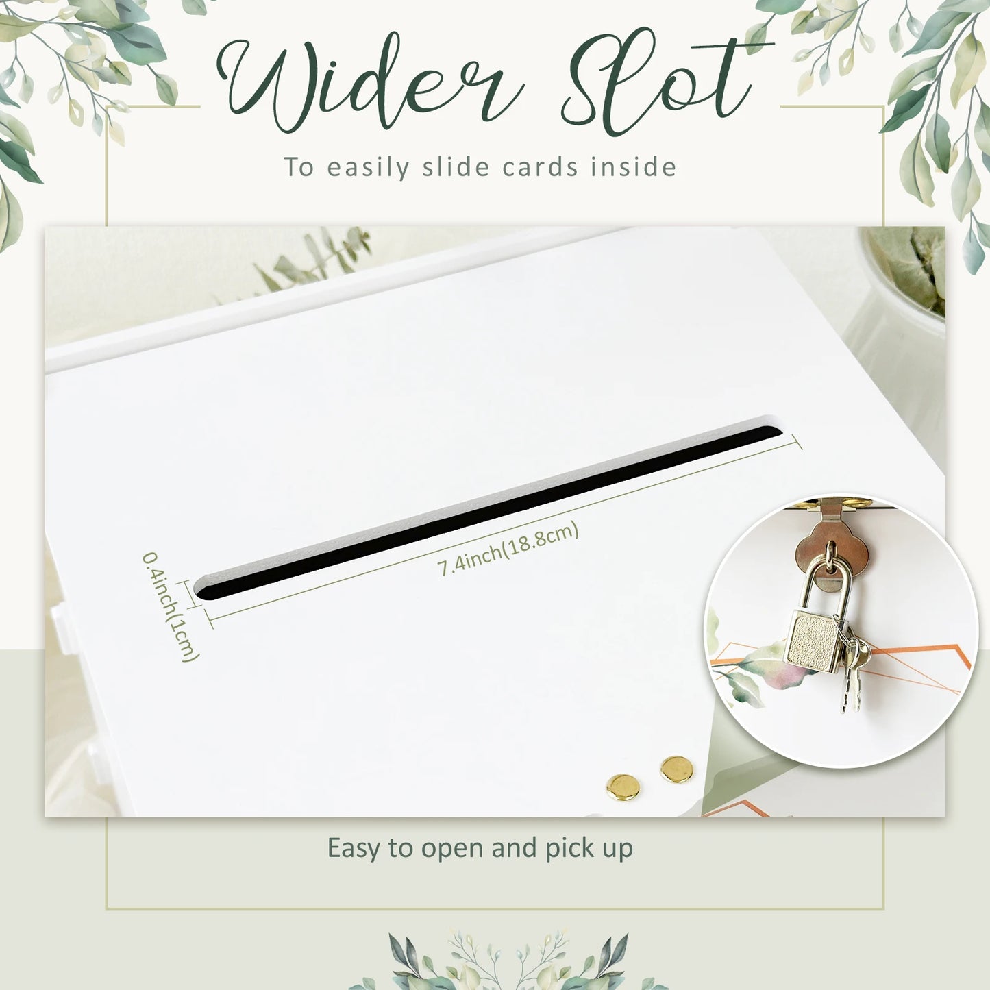 White Wedding Card Box with Lock, Gift Card Box for Wedding